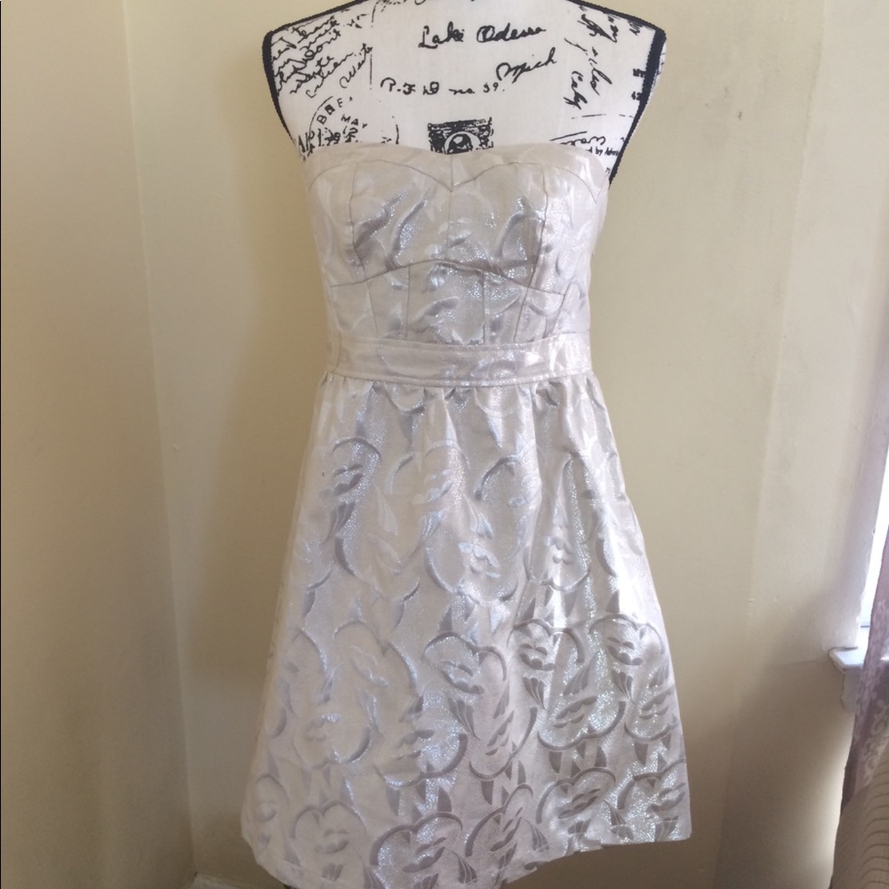 American Eagle Strapless Gold Dress